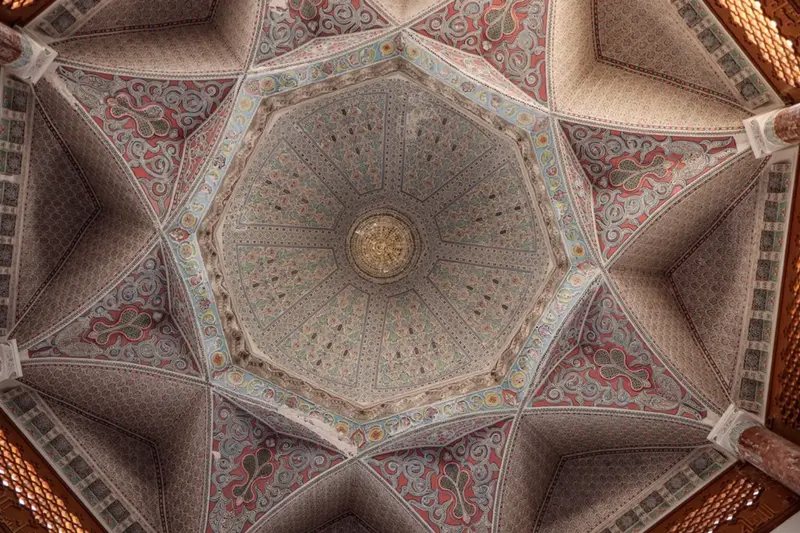 The painted dome above the entrance of the Basra Museum